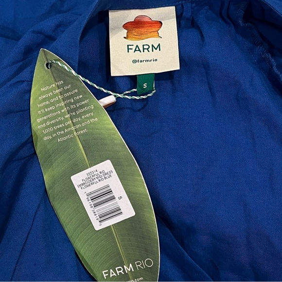 FINAL PRICE NEW NWT FARM Rio Flowerful Rio Embroidery Linen Kaftan Midi Dress - Picture 9 of 13